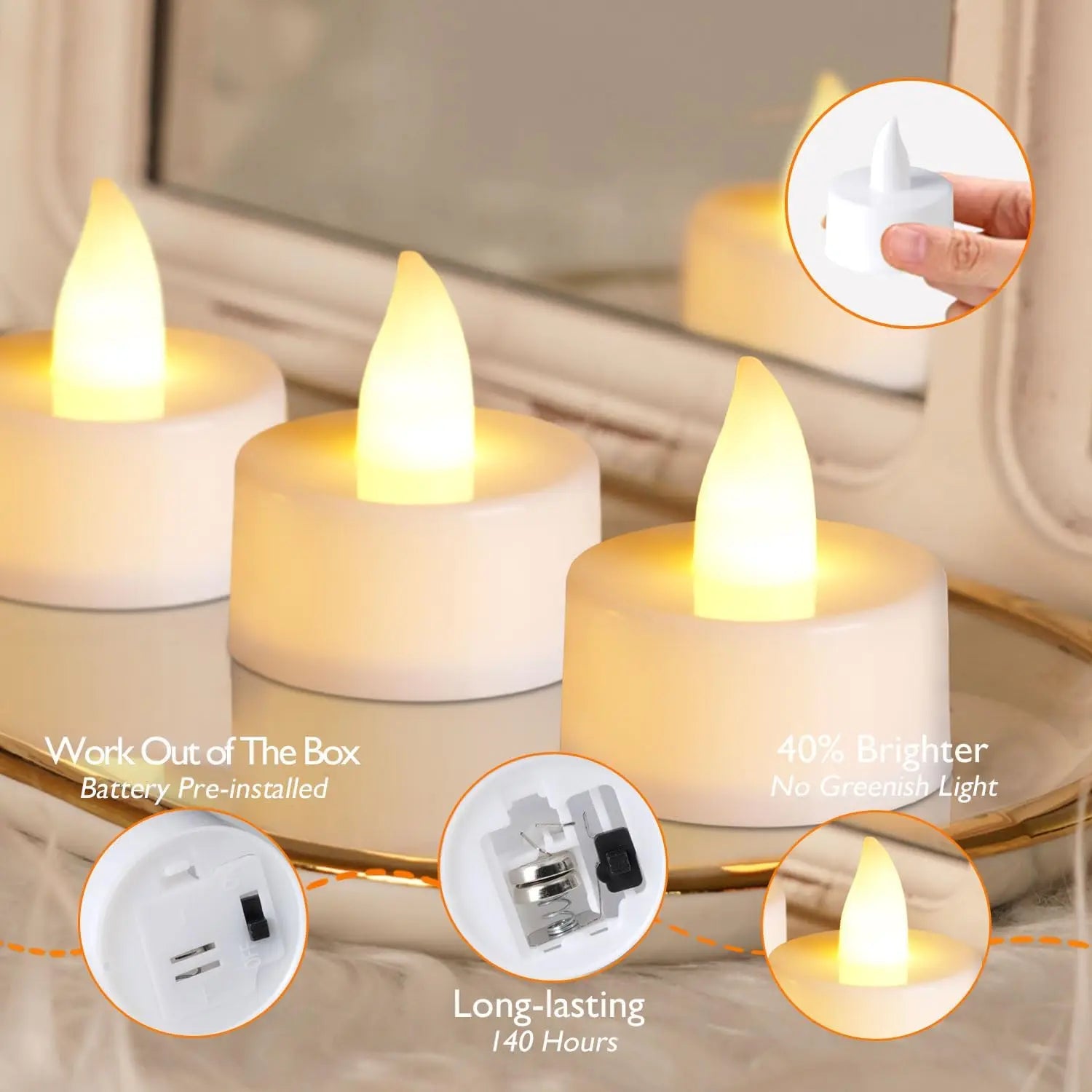 Flameless LED Candle Creative wishing Led Tea Light Warm White Flameless Candle Halloween Christmas Decor Candle Light