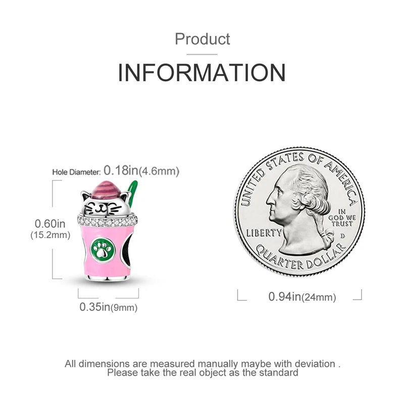 ZYWANY 925 Sterling Silver Coffee Bead Fit Bracelet Diy Bead Women Fashion Jewelry Classic Cup Charm Daily Wear Dangle Pendant