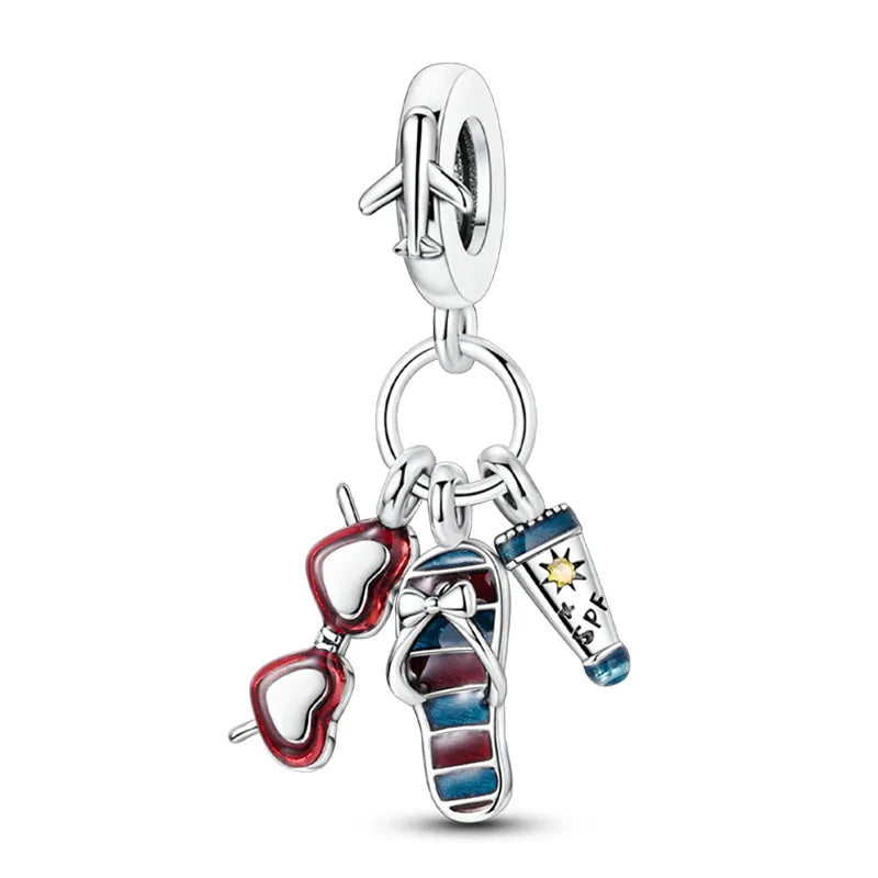 Ocean Trendy 925 Silver Dolphin Crab Boat Beach Charms Beads Fit 3mm Original Bracelets DIY Thoughtful Fine Jewelry Making Gifts