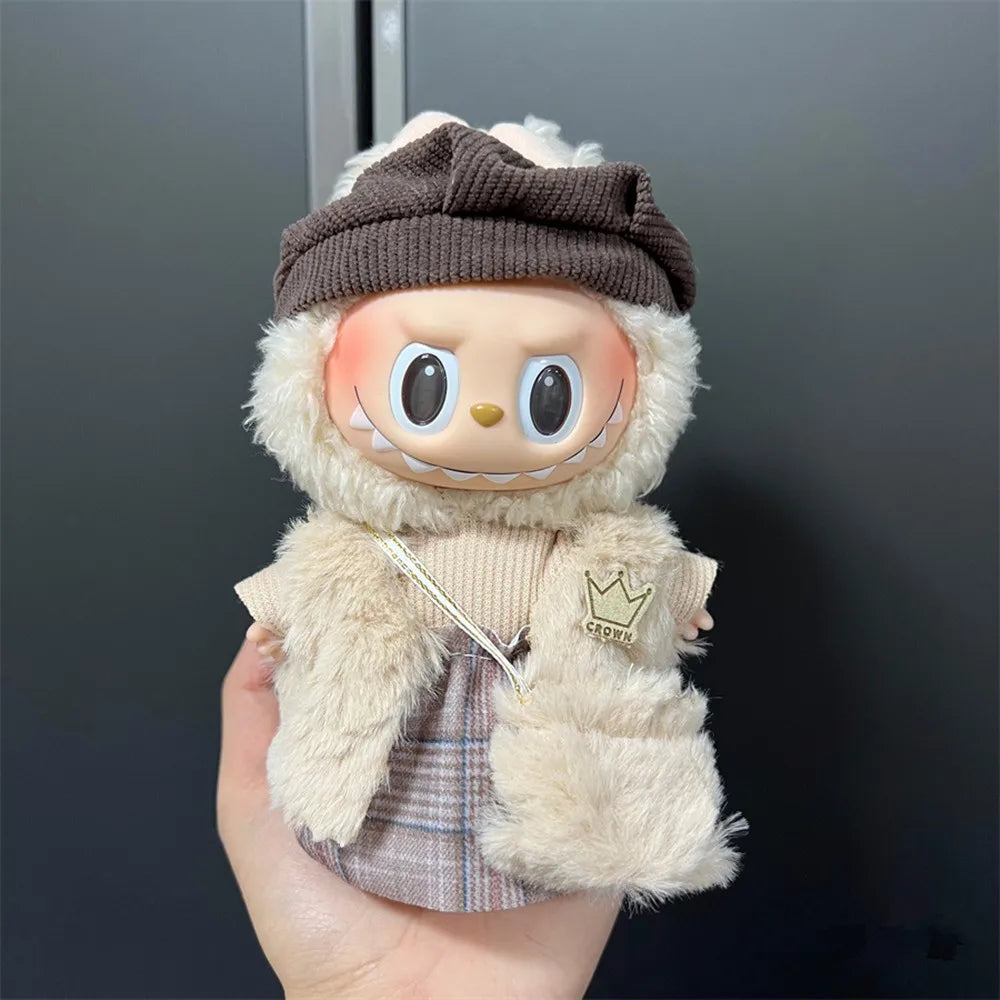 Plush Doll Multiple Styles Clothing Set For 17cm Labubu Outfit Accessories Trendy Clothes Girl Gift