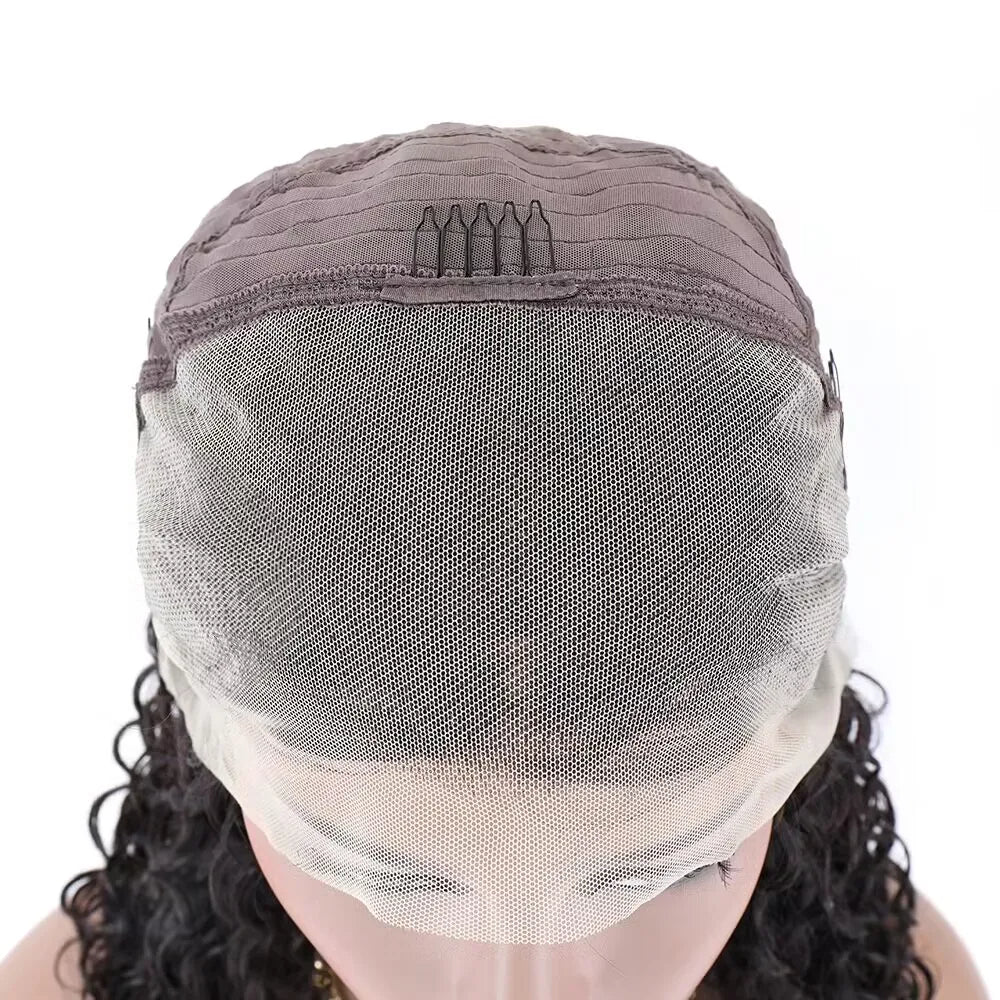 Short Bob Water Wave 13X4 Lace Front human hair wig For Women Brazilian Transparent Lace Frontal Wig Natural Color 1B30 1B99J