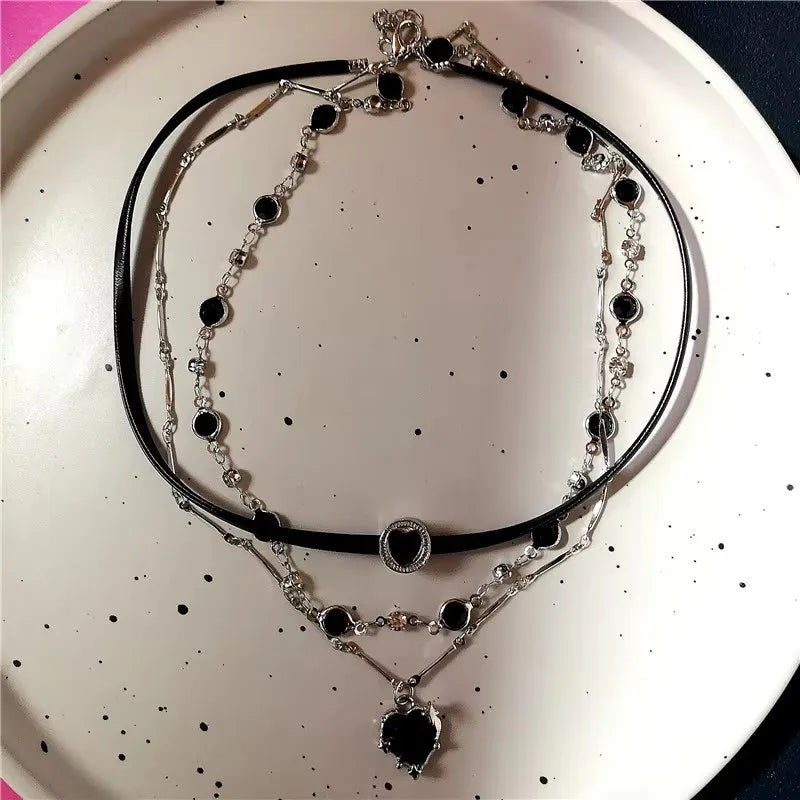 Y2K Cat Claw Star Heart Pendant Plush Leopard Bone Choker Charms Necklaces For Women Goth Aesthetic Accessories Grunge Jewelry
