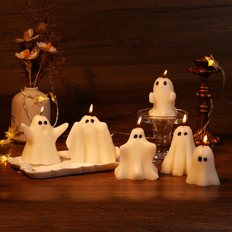 Handcrafted Halloween Ghost Candle Aromatherapy Smokeless Romantic Atmosphere Candle Styling Handmade Gift Festival Gift