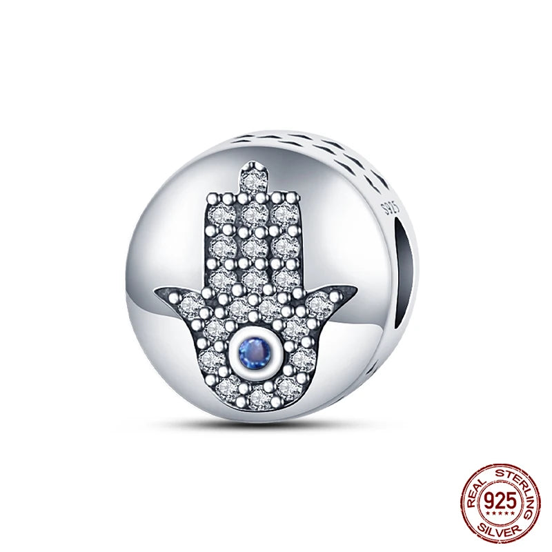 100% Real 925 Sterling Silver Classic Devil's Eye Charms Beads For Women Fit Original Qikaola Bracelets Fine DIY Jewelry Making