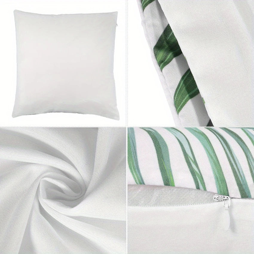 Leaf - pattern Striped Simple PillowcasesBedroom Living Room Sofa Home Decor Polyester Cushion Cover with Zipper