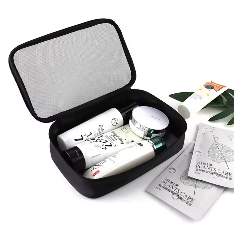 Travel Black Mesh Cosmetic Bag Zipper Makeup Bag For Women Wash Toiletry Bag Makeup Organizer Portable Storage Pouch