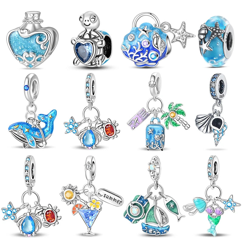 925 Sterling Silver Crab Beach Ocean Vacation Beads 3mm DIY Holiday Fine Jewelry Gift Making