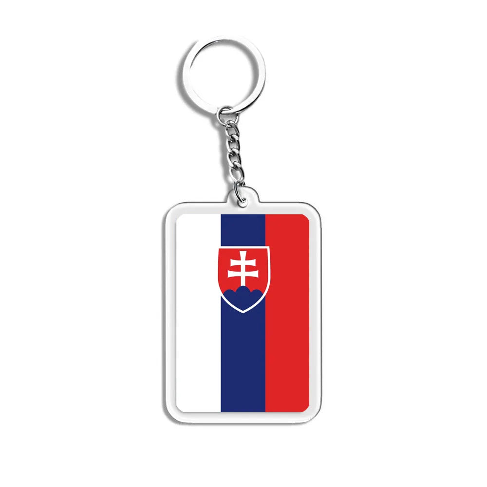 National Flag Keychain Serbia Spain Argentina USA Brazil France Portugal Denmark Poland Tunisia Flags Football Keyring Gifts