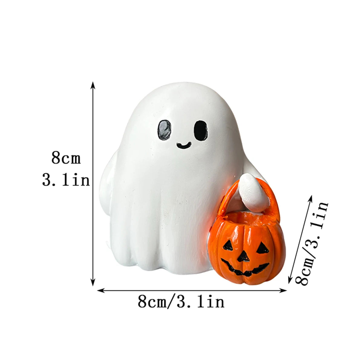 1Pc Resin Horror Ghost Statue Ornament, Halloween Ghost Statue, Halloween Ghost Portable Pumpkin Statue, Halloween Decorative Ornament (Note: the Bottom of This Product Can Hold Led Tea Lamp, Electronic Candle, but This Produ