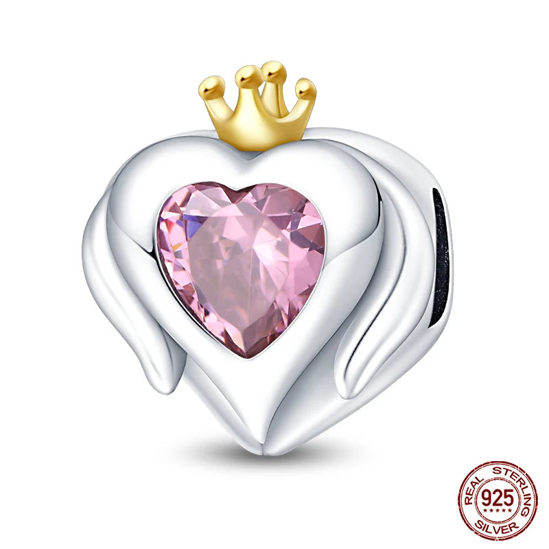 925 Sterling Silver Romantic Heart Series Charms Beads Fit Qikaola 925 Original Bracelet DIY Mother's Day Jewelry Gifts