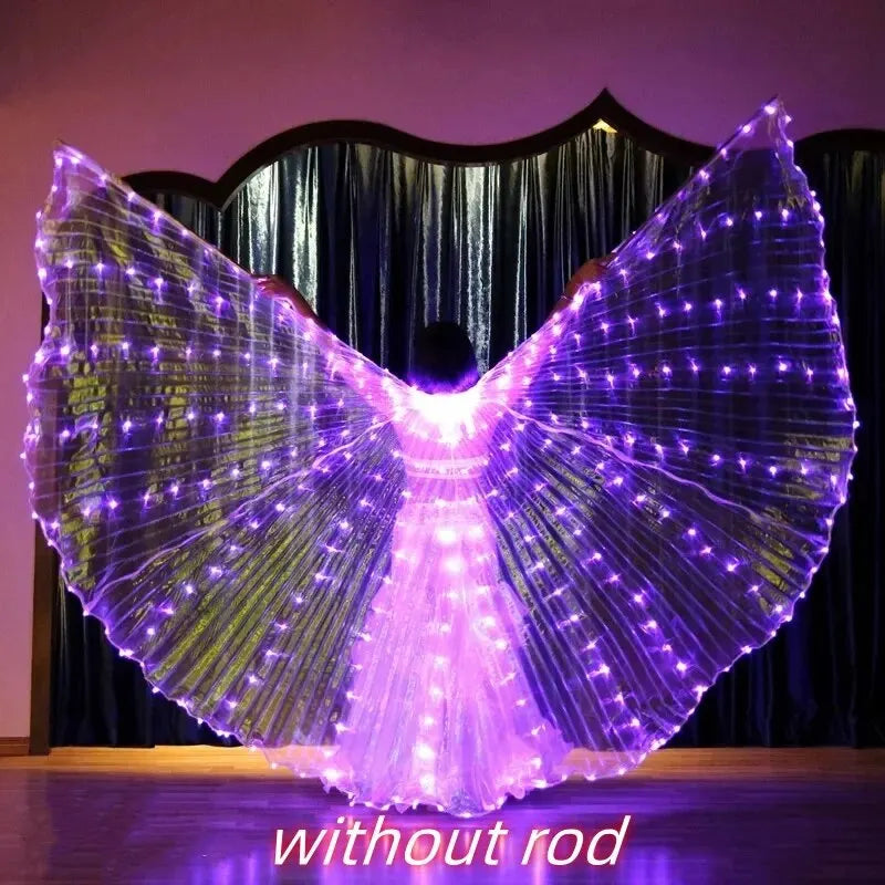 Angelodini LED Wings Adult Children Costume Cape Circus Led Light Luminous Costumes Party Show Led Isis Wings Dancewear