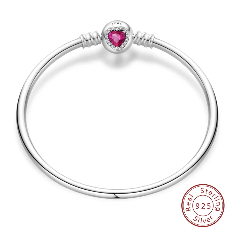 Original 17-20CM Silver 925 Bracelets Star Moon Starry Trajectory Cat Claw Love Zircon Bracelets Fit DIY Charms Birthday Jewelry