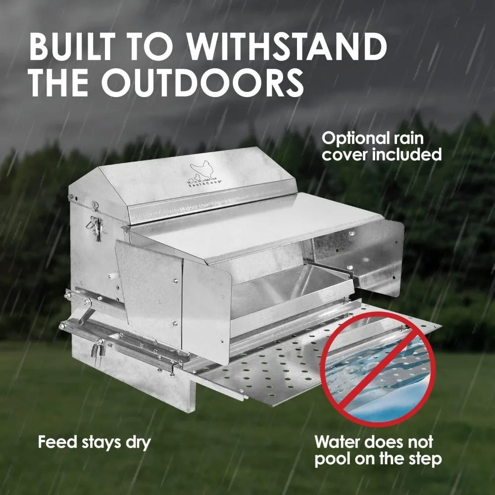 Automatic Metal Treadle Feeder - Outdoor Use, 25lb Capacity
