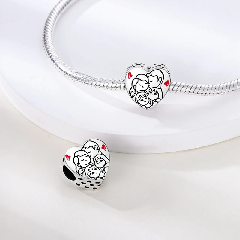 925 Sterling Silver Romantic Heart Series Charms Beads Fit Qikaola 925 Original Bracelet DIY Mother's Day Jewelry Gifts