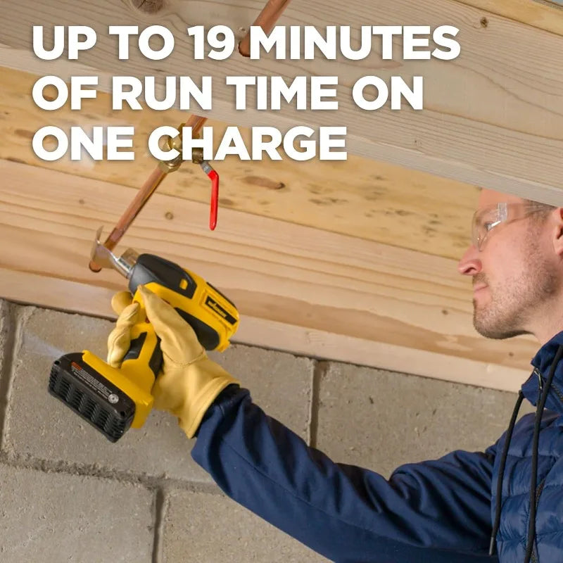 2462735 FURNO 550 18V Variable Temp Cordless Heat Gun for Crafts, Wire Shrinking, Defrosting Pipes, with 2 Nozz