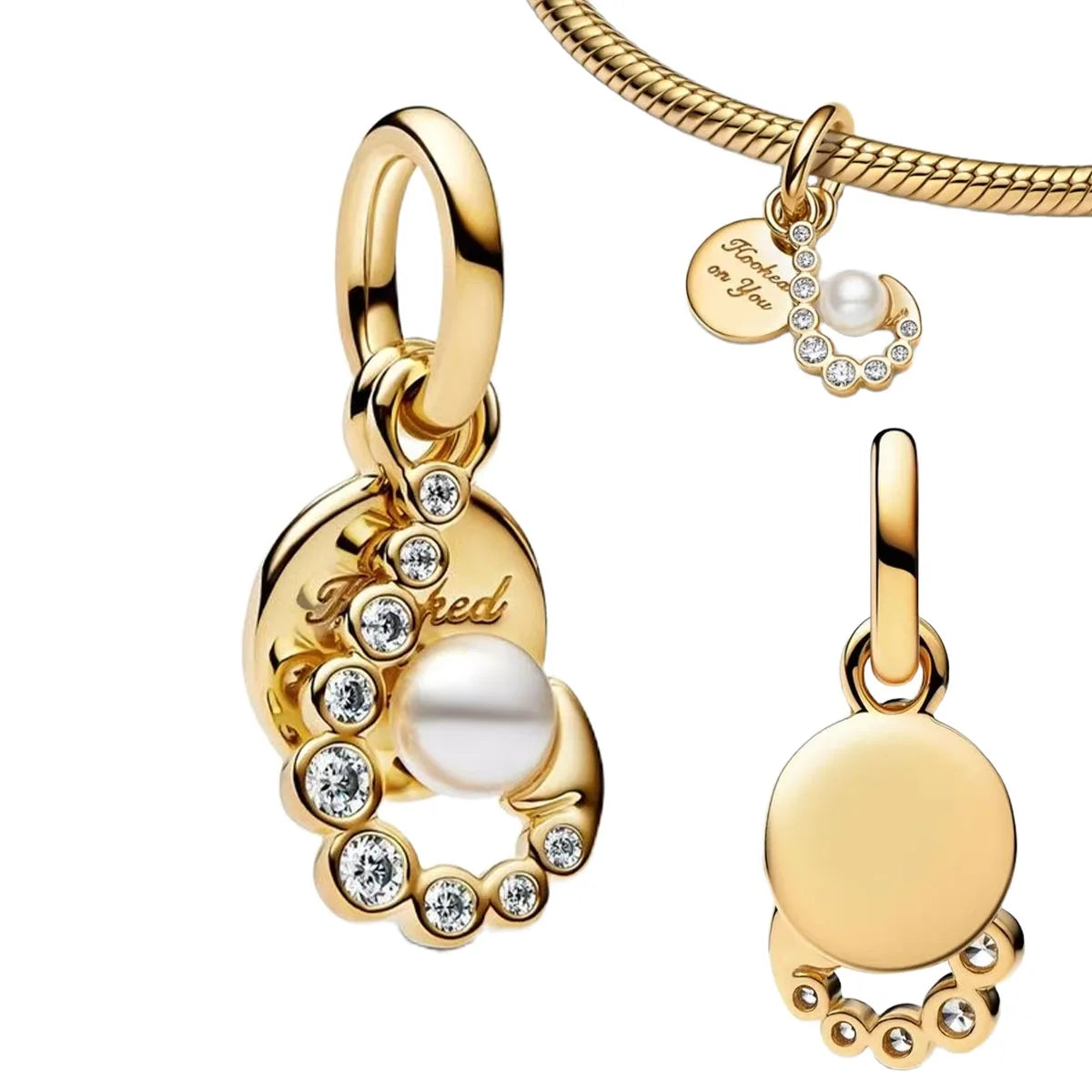 Pink Bow Ring Set Original 925 Sterling Silver Colorful Zircon Ring Earrings Bracelet Necklace Original DIY Women's Jewelry Gift