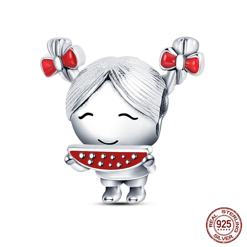 new in Real 925 Sterling Silver Boys and Girls Bicycle Charms Beads Fit Qikaola 925 Original Bracelets Fine DIY Jewelry Making