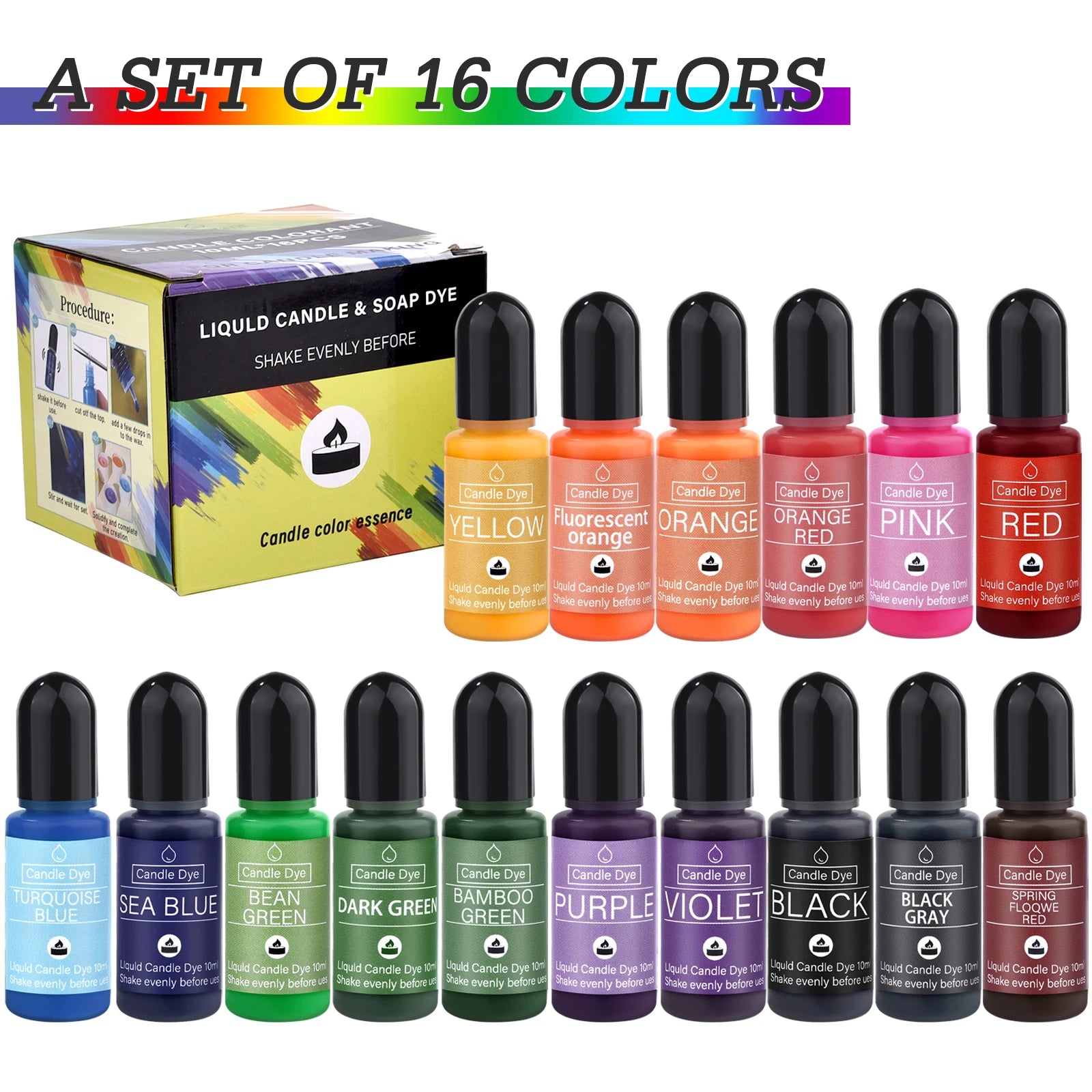 Epoxy Resin Pigment Kits Candle Dye Liquid Colorant DIY UV Epoxy Resin Mold Jewelry Making Candle Soap Making Dye Pigment Sets