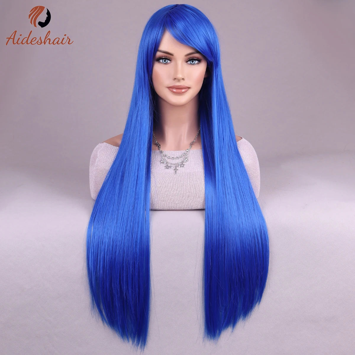 Halloween wine-red European and American long straight wig for women heat-resistant fiber synthetic wig for daily Cosplay