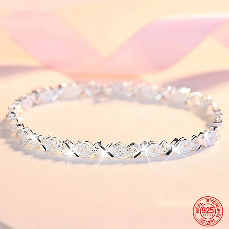 High Quality 925 Sterling Silver Fashion Multiple Styles Bracelet Chain For Women Fashion Wedding Party Beautiful Jewelry Gift