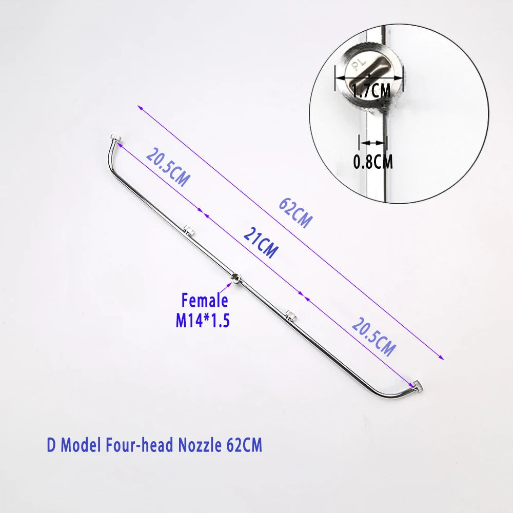 Water power spray gun Stainless Steel 3 head nozzle /4 Head nozzle /5 head nozzle Garden agricultural power spray gun