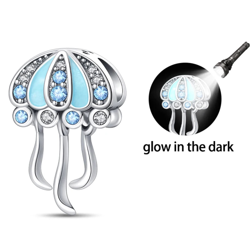 Fashion 925 Sterling Silver Summer Ocean World Series Sea Turtle Starfish Crab Octopus Charms Beads Fit 925 Bracelet DIY Jewelry