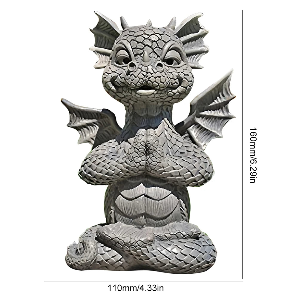 Dragon Statue Garden Reison Dragon Sculpture Vintage Flying Dragon Ornaments for Outdoor Yard Fences Sidewalks Halloween Decor