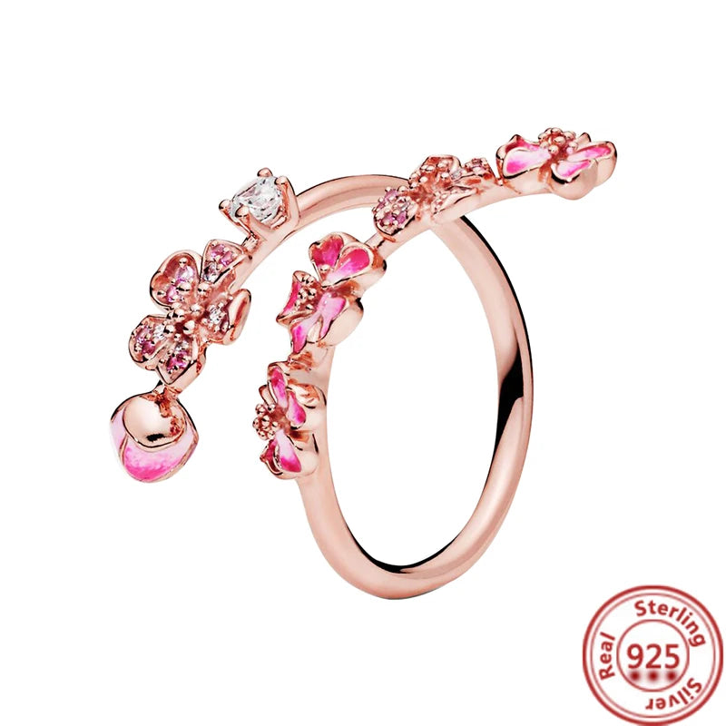 Bestselling 925 Sterling Silver Flower Shaped Hollow Design With Sparkling Zircon Star Ring Suitable For Women's Jewelry