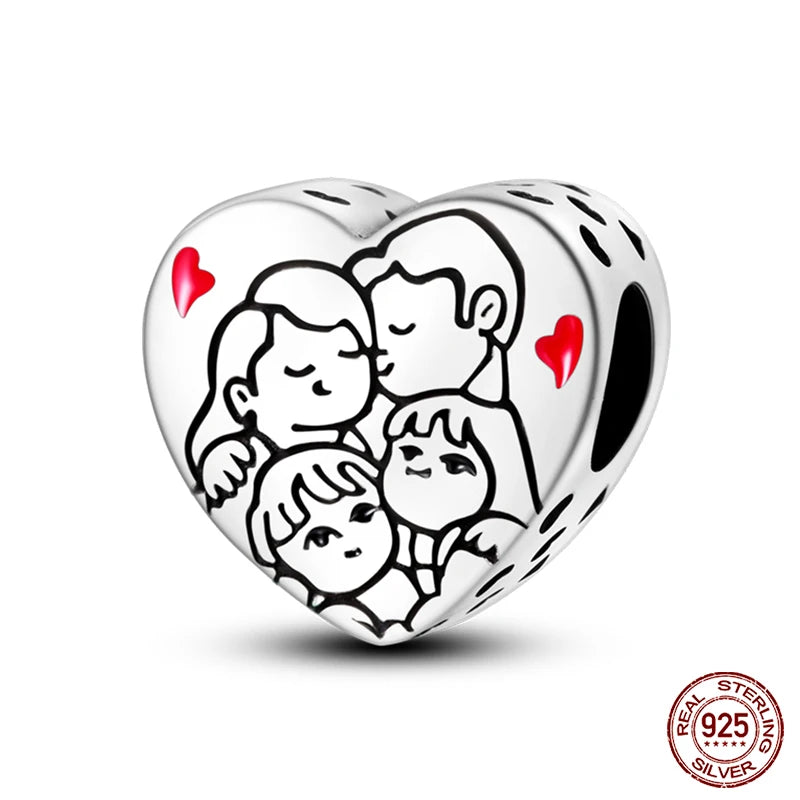 925 Sterling Silver Romantic Heart Series Charms Beads Fit Qikaola 925 Original Bracelet DIY Mother's Day Jewelry Gifts
