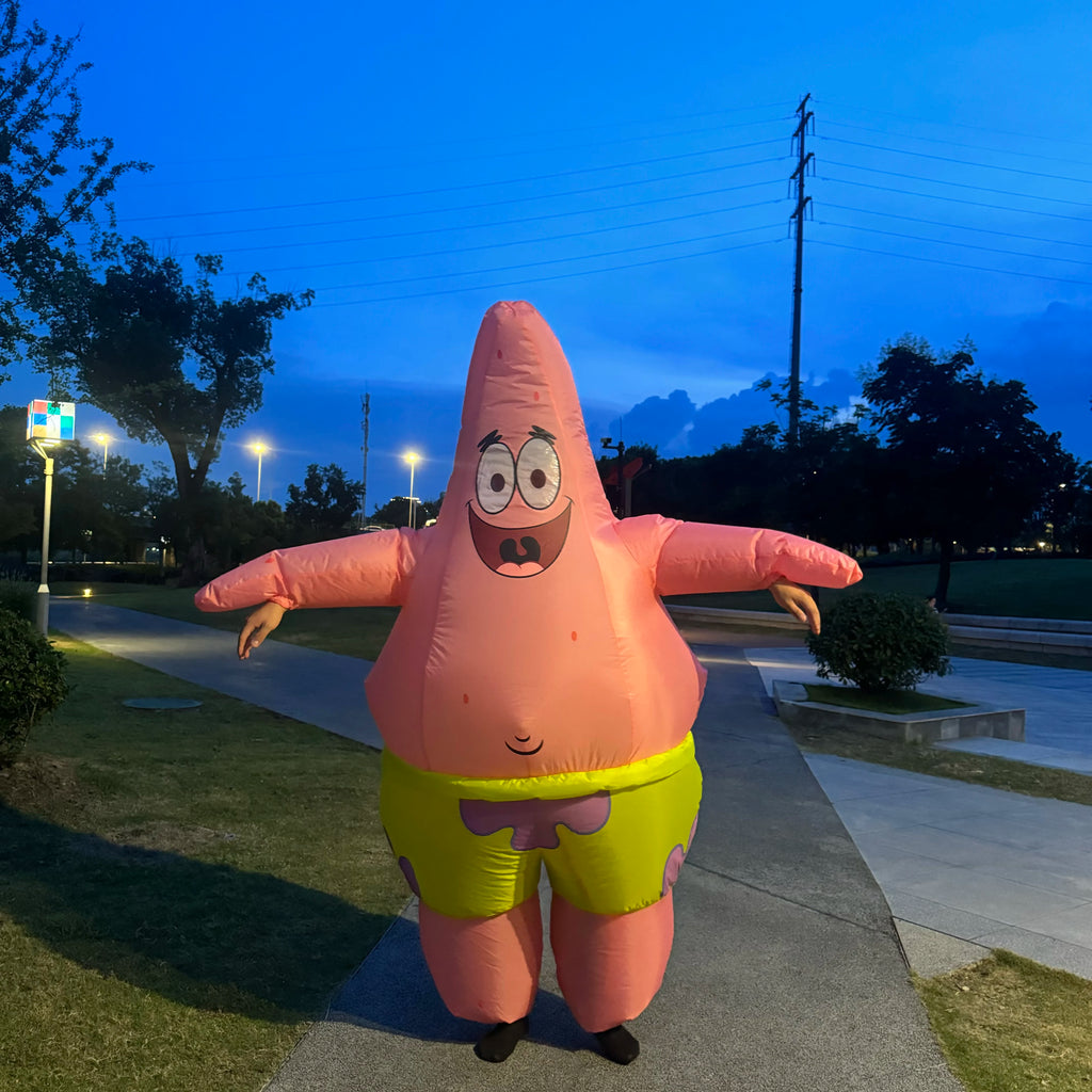 Adult SpongeBob SquarePants Inflatable Patrick Star Cosplay Costumes Halloween Christmas Theme Party Funny Cartoon Cute Costumes