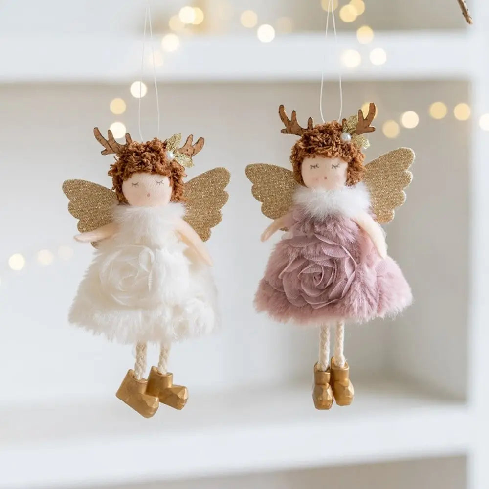 Angel Girl Christmas Angel Doll Drop Ornaments Hanging Pendant Plush Toy Pendant Old Man Snowman Party Gift Xmas Tree Pendant