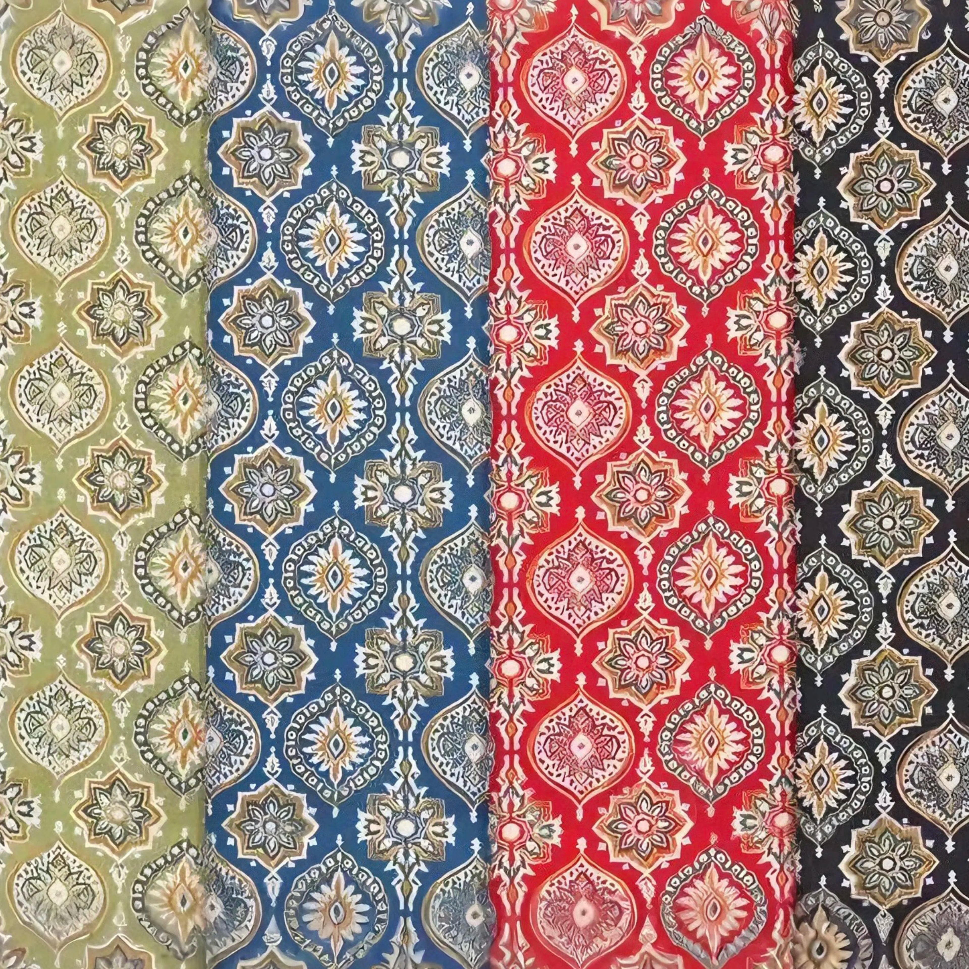 Ethnic inspired Patterned 100% Cotton Fabrics Perfect for DIY Fashion Garment Design Stylish Home Decor Intricate Handicraft
