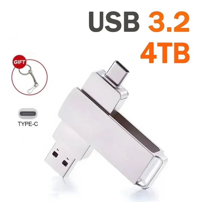 Xiaomi 16TB Flash Drive USB 3.2 High Speed USB Transfer Type-c 2-In-1 8TB 16TB OTG Pendrive Waterproof Flash Disk For Computer