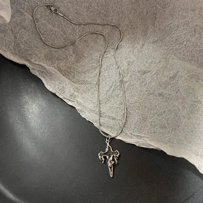 Y2k Love Heart Necklace for Women Fashion Hip Hop Red Hearts Pink Pendants Necklaces Rope Chain Girls Rave Gift Gothic Jewelry