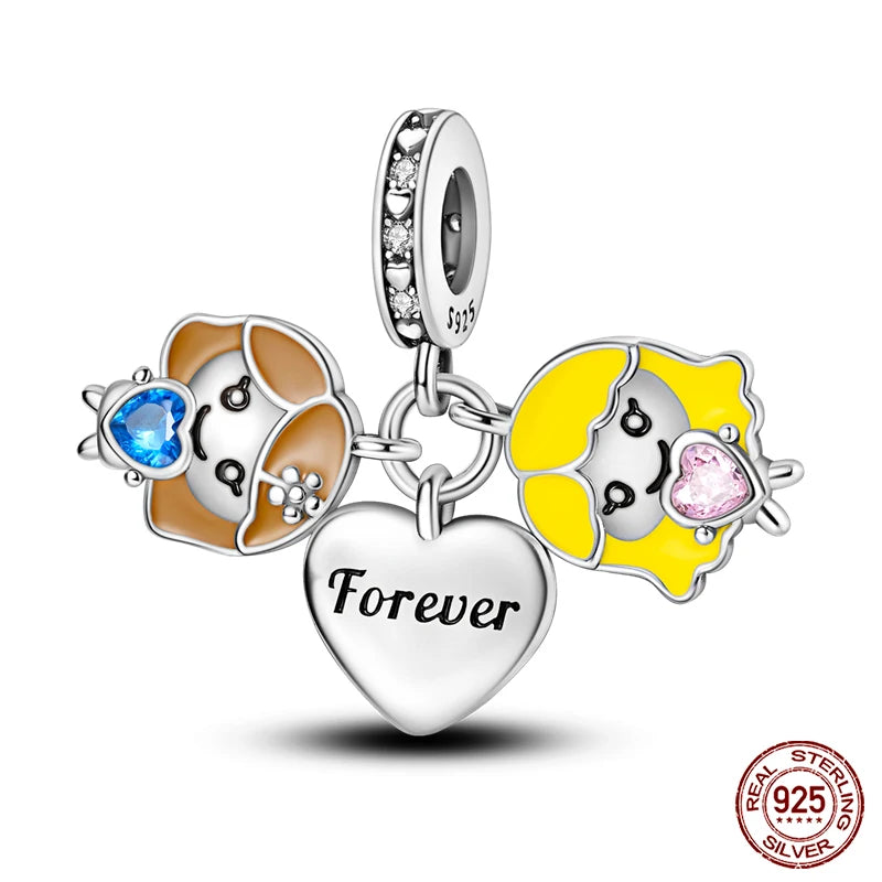 new in Real 925 Sterling Silver Boys and Girls Bicycle Charms Beads Fit Qikaola 925 Original Bracelets Fine DIY Jewelry Making