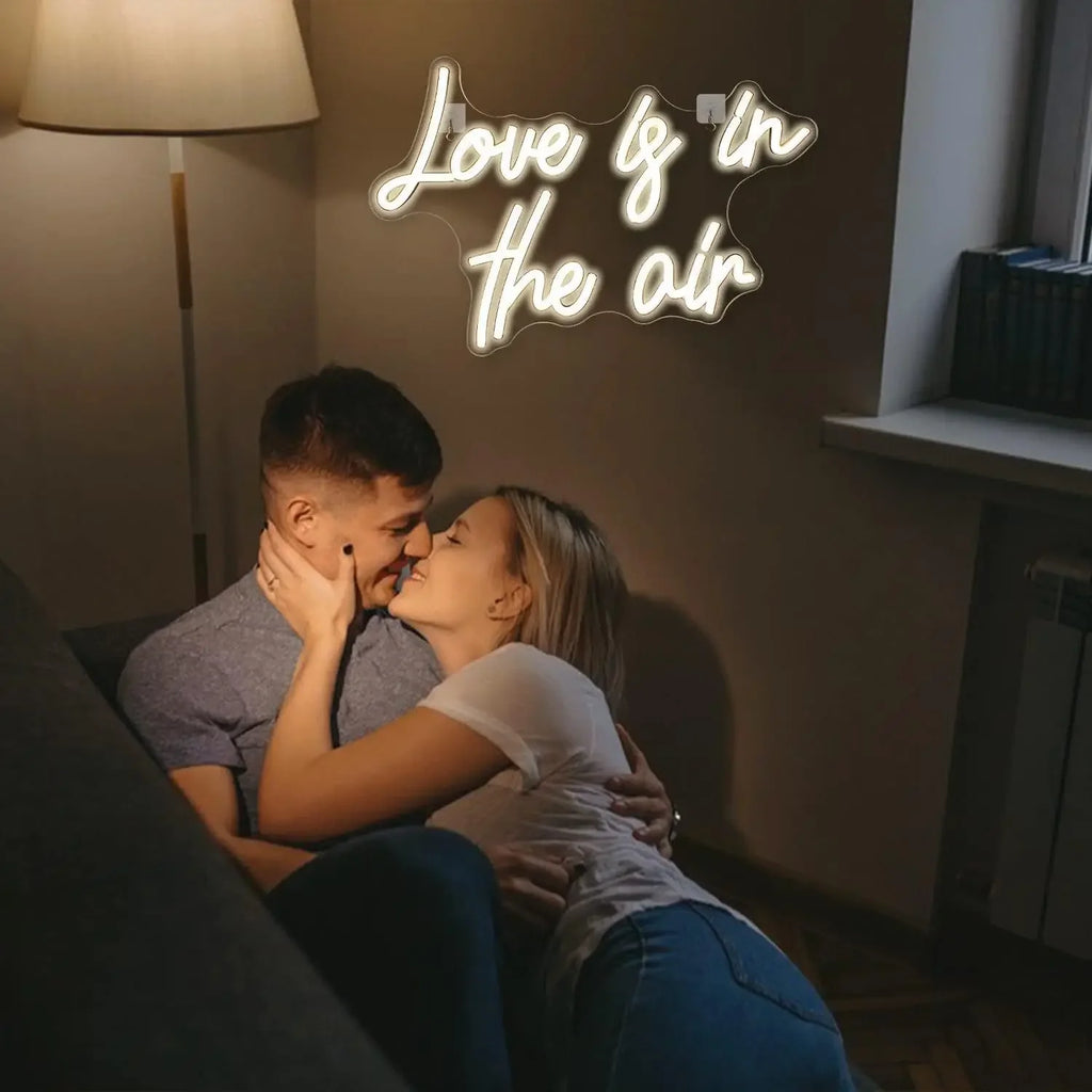 Love is in The Air LED Neon Sign for Wall Decor Wedding Neon Light for Bedroom Home Bar Wedding Party Gift,USB